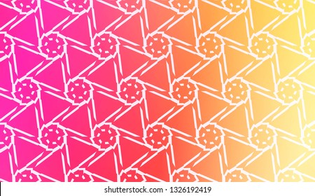 Design Pattern With Abstract Modern Ornament. Triangles Style. Gradient Background Bright Colors. For Soft Banner Template. Vector Illustration. Idea For Your Business.