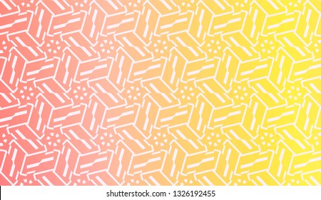 Design Pattern With Abstract Modern Ornament. Triangles Style. Gradient Background Bright Colors. For Soft Banner Template. Vector Illustration. Idea For Your Business.