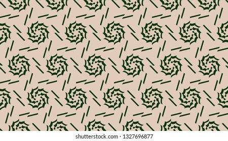 Design pattern with abstract modern ornament. Triangles style. Vector illustration. Green, brown color. Seamless.