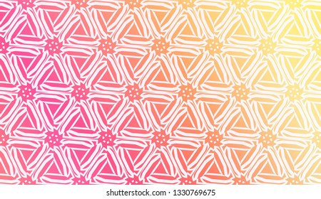 Design Pattern With Abstract Modern Ornament. Triangles Style. Gradient Background Bright Colors. For Soft Banner Template. Vector Illustration. Idea For Your Business.