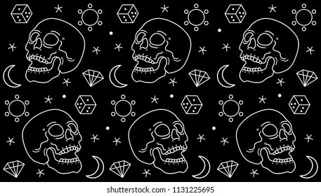 design pattern head skull cloth, vector EPS 10