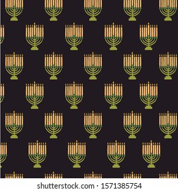 Design of a pattern of a Menorah. Design to congratulate the Hanukkah party. Editable vector.