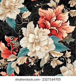 Diseño de impresión de patrones. flores coloridas