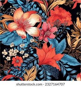 Design pattern print. colorful flowers