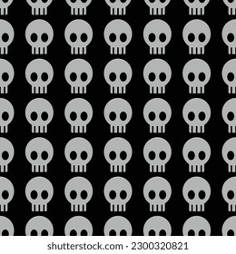 Design of a pattern of skulls on a black background