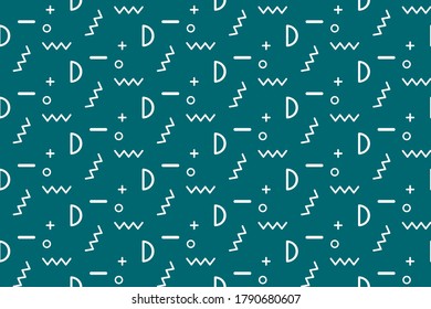 a design pattern that has a nice pattern with various lines and shapes. black lines and shapes such as rectangles.blue background