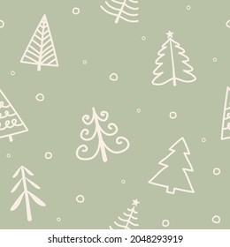 Design of pattern with Xmas trees. Christmas concept. Vector