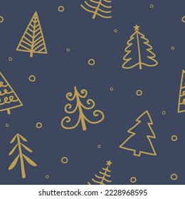 Design des Musters mit Weihnachtsbäumen. Weihnachtskonzept. Vektorgrafik