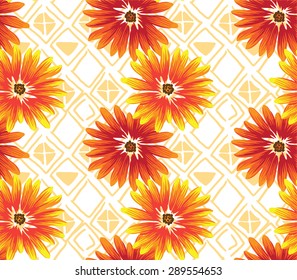 Design Pattern.Background with marigolds.Textiles,fabric.