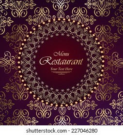 Design patterned labels for cover design of the restaurant.