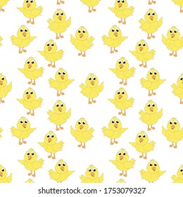 Design patterns with cute chicks animal ornaments