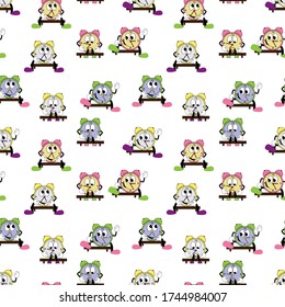 design patterns with cute clock cartoon ornaments