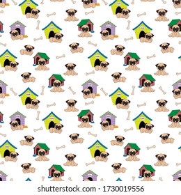 design patterns with cute dog animal ornaments