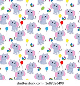 design patterns with elephant and balloon ornaments