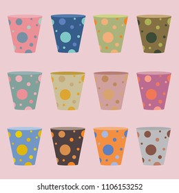 Design Patterns on Glass of water,vector illustration.