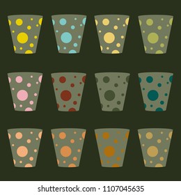 Design Patterns on Glass of water,vector illustration.