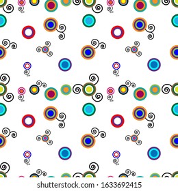 design patterns with various colorful circle shapes