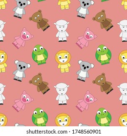 design patterns with various cute adorable animal ornaments