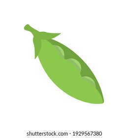 The design of the pea fruit and vegetables flat icon vector illustration, this vector is suitable for icons, logos, illustrations, stickers, books, covers, etc.
