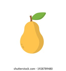 The design of the pear fruit and vegetables flat icon vector illustration, this vector is suitable for icons, logos, illustrations, stickers, books, covers, etc.