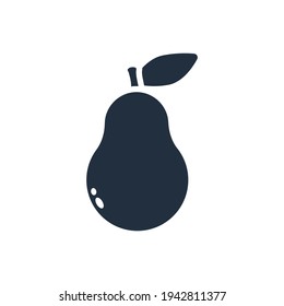 El diseño de la ilustración vectorial del icono de glifo de frutas y verduras de pera, este vector es adecuado para iconos, logos, ilustraciones, pegatinas, libros, cubiertas, etc.