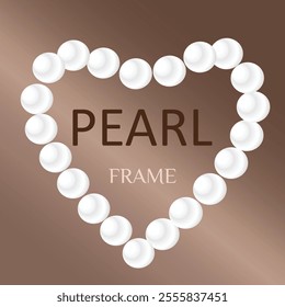 Design with pearl frame, white pearls on color of the year background, embodying elegance