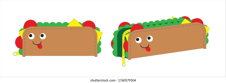 Design of  pencil case in form of fun Burger