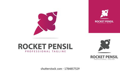 The design of the pencil rocket logo. vector