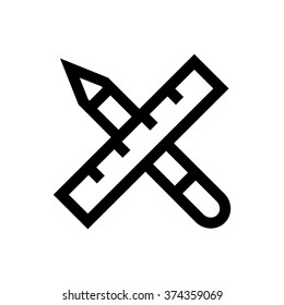 Design, pencil and ruler line icon. Pixel perfect fully editable vector icon suitable for websites, info graphics and print media.