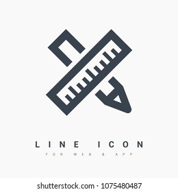 design pencil ruler line vector icon