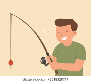 design of people doing fishing activities