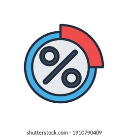 The design of the percent education outline color icon pack vector illustration, this vector is suitable for icons, logos, illustrations, stickers, books, covers, etc.