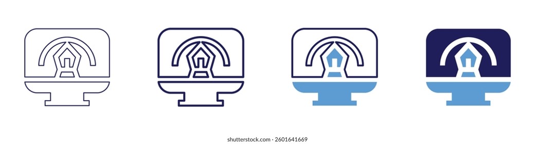 Design perception icon in 4 different styles. Thin Line, Line, Bold Line, Duotone. Duotone style. Editable stroke.