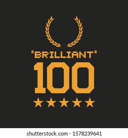 Design of perfect 100 rank points symbol