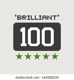 Design of perfect 100 rank points symbol