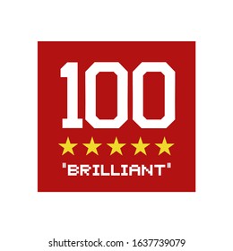 Design of perfect 100 rank points symbol