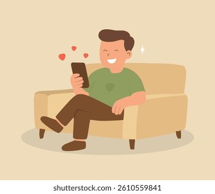 design of a person sitting on a sofa
