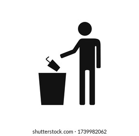 Design of person throwing trash symbol
