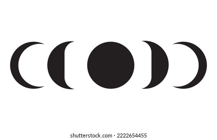 diseño con fases de la luna en el año sobre un fondo blanco