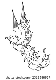 Design phoenix bird Illustration Silhouette Outline