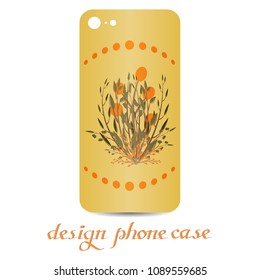 Design phone case. Phone cases are floral decorated. Vintage decorative elements. Ornamental background.