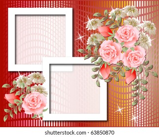 Design photo frames with roses