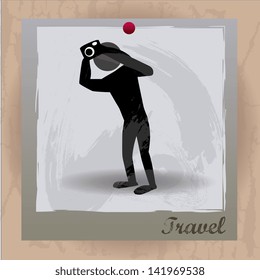 design photographer over vintage background vector illustration