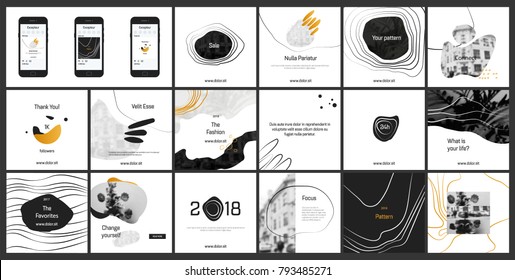 Design Photography Portfolio, vector template brochures, flyers, presentations, leaflet, magazine a4 size. Black and Gold geometric elements on a white background. 