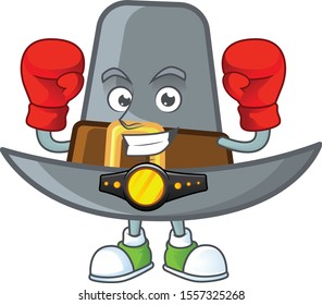Design pilgrim hat with character boxing mascot