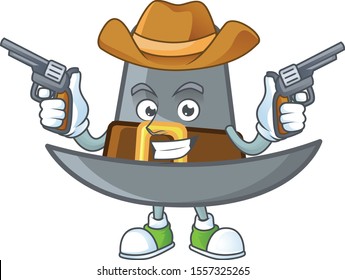 Design pilgrim hat with character cowboy mascot