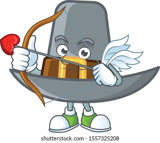 Design pilgrim hat with character cupid mascot