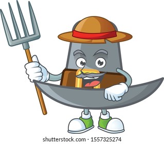 Design pilgrim hat with character farmer mascot