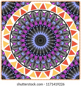 Design for pillow. Vector pattern. For fabric, textile, bandana, pillowcarpet print