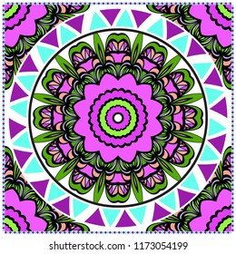 Design for pillow. Vector pattern. For fabric, textile, bandana, pillowcarpet print